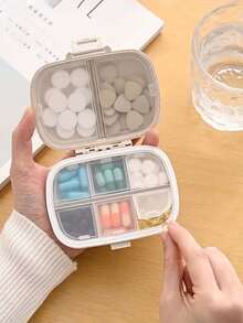 1pc Pink Medicine Storage Box, Portable Pill Dispenser Box For Bag, Pill And Tablet Organizer - Multicolor - View 2