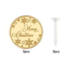 60pcs/20pcs/10pcs Gold Mirror Acrylic Merry Christmas Cupcake Toppers, Round Penguin Santa Wreath X‑Mas Cake For Christmas Holiday Party Decor ﻿ - Multicolor - View 9