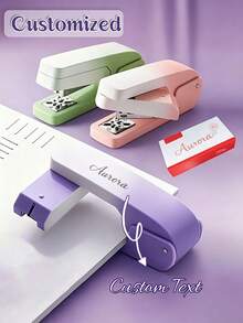 Effortless Stapler, Customized Personalized 360° Rotating Stapler, Gradient Color, Rotatable, Multi-Functional Manual Office Supplies - Multicolor - View 4