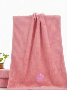 1pc Super Soft Absorbent Pet Towel - Grey, Blue, Pink, Suitable For Cats And Dogs, Providing A Gentle And Stylish Cleaning Solution For Your Furry Pets - Multicolor - View 11