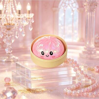 1pc Slow Rebound Soft Touch Healing Highly Attractive Glitter Bun Stress Relief Squeeze Toy, Soft And Bouncy Texture With Dreamy Glitter Finish, Popular Slow Rebound Stress Relief Item For Men, Women And Teenagers