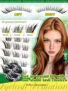 EYELASH EVOLUTION 60pcs C Curl New DIY False Eyelashes, Fluffy Soft 3D Faux Mink Natural Cartoon Cat Eye Single Cluster Lightweight False Eyelashes, Suitable For Makeup, Can DIY Lash Extensions At Home - View 6