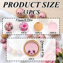 33/64PCS 3D New Style Bun Silicone Beads Set, White Pink Yellow Green Purple Bun With Cage Design, Multi-Color Round Beads, Suitable For Adult DIY Jewelry Making Accessories, Suitable For DIY Beaded Pens, Earrings, Etc., Suitable As Holiday Birthday Gift Beads & Bead Assortments - Steamer Set - View 14