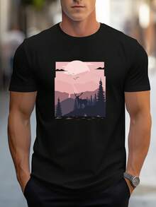 Men T-Shirts - 黑色 - 查看 6