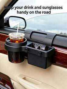1PC Multifunctional Car Storage Box With Cup Holder, Drink Holder, Side Door Window Phone Slot And Hanging Storage Rack, Durable ABS Material, Easy Installation, Space-Saving Design For Vehicle Organization - Multicolor - View 5