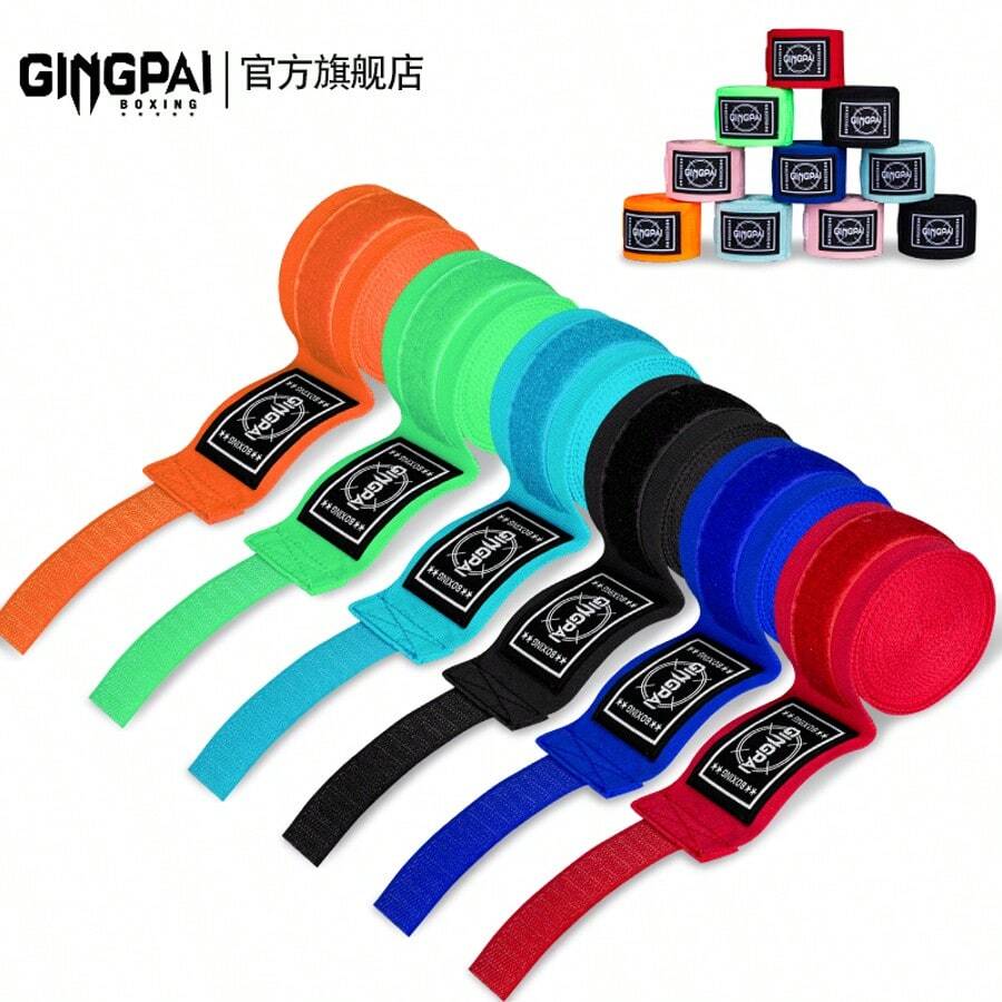 GINGPAI Multi-Color Boxing Hand Wraps For Adults And Teens, 1.5m/3 Meters/5m Hand Wraps For Men And Women, Fitness Hand Wraps For Sanda, Boxing, Muay Thai, Combat Sports, Slightly Elastic Hand Wrapping Bandage