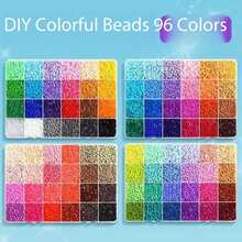 4 Boxes 2.6mm Perler Beads Creative Handmade Set, 24 Colors Perler Beads Puzzle Keychain DIY Pendant Making, Adult Dot Matrix Puzzle Craft, Refill Beads Set - Multicolor - View 6