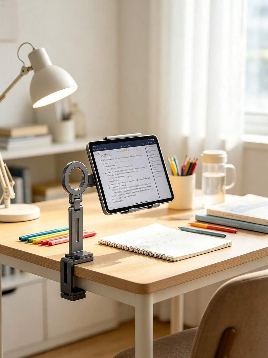 1pc Multifunctional Foldable Magnetic Phone Stand, Moon Silver / Space Gray Dual Color Options, All-Metal Multi-Axis Adjustable Angle, Lightweight And Portable Space-Saving Design. Compatible With Airplane Tray Table, High-Speed Train Backrest, Office Desk, Bedside And More Scenarios, MagSafe Strong Magnetic Adsorption Stable And Secure, Hands-Free Entertainment For Long-Distance Travel, Compact Clip Design Easy To Assemble And Disassemble, Versatile Digital Accessory For Commuting, Travel And Home Use.