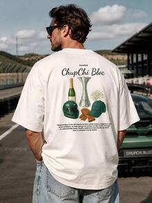 Oversized T-Shirt In Thick, Milky Fabric With CHUPCHI BLOC Print - 黑色 - 查看 6