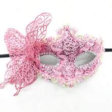 1pc Women's Handheld Masquerade Mask, Half Face Mask, Party Halloween Floral Mask, Fashion Half Face Mask Prop, Mysterious Sexy Masquerade Fake Feather Handheld Mask, Suitable For Parties, Celebrations, Performances - A - View 18