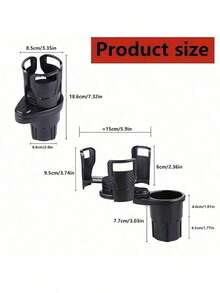 1pc Multi-Function Rotating Car Cup Holder, Cross-Shaped Divider Design, Double-Layer Storage Rack, Adjustable Car Cup Holder Extender. Suitable For Various Car Cup Holders, This Multi-Function Dual Cup Holder Also Includes Phone Holder And Essential Oil Storage Space. Ideal Gift For Thanksgiving, Christmas Or New Year. Carbon Fiber Texture Car Cup Holder, Perfect For Placing Drinks. - A - View 6