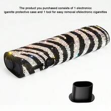 1 SET Funda protectora para cigarrillo electrónico IQOS ILUMA I ONE, nueva, multicolor brillante, con cobertura total 360°, patrón de cebra con strass, carcasa blanda a prueba de golpes, accesorio para caja de cigarrillos + 1 cambiador de carcasa - Multicolor - Ver 16