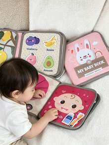 Buku Tenang Montessori 0+, Buku Aktivitas Kain 3D, Mainan Sensorik Interaktif yang Dapat Digunakan Kembali, Buku Kain untuk Pembelajaran Awal Prasekolah, Meningkatkan Keterampilan Motorik Halus Bayi - MultiWarna - View 2