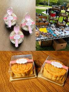 50/100/150/200pcs Pink Handmade Sealing Stickers, Tamper-Evident Packaging Labels, Suitable For Baking Bags, Cookie Boxes, Candy Snack Bags, Party Gift Packaging, Gift Wrapping, Dessert Table Supplies - Multicolor - View 3