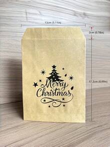 25Pcs Christmas Tree Kraft Paper Gift Bags – Elegant All-In-One Design, Versatile Treat Bags For Parties, Family Get-Together, Office Gifts, Friend Get-Togethers & Gift Packaging – Ideal For Christmas Celebrations - Christmas Tree Paper Bag - View 6