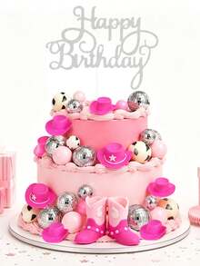 27pcs Cowgirl Cake Decorations, Cowboy Hat And Boots Cake Toppers, Suitable For Western Theme Birthday, Baby Shower, Cowgirl Party Supplies - View 8
