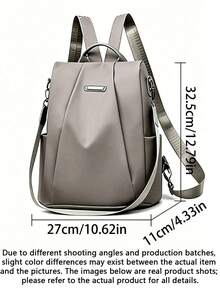 1pc Multi-Functional Casual Travel Backpack, Solid Color Oxford Fabric, Lightweight Zipper Closure, Suitable For All Seasons, Applicable For School, Commute, Travel And Daily Outings - Multicolor - View 11