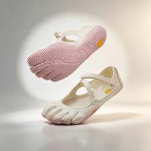 Indoor Anti Slip Five Finger Shoes For Women, Flexible Wide Toe Box Pilates Dance Sneakers, Comfort Mary Jane Strap Barefoot Shoes For Yoga Studio Hom - White - View 1