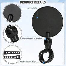 2pcs/1pc Universal Bicycle Rearview Mirror - 360° Rotatable Handlebar Mounted, Suitable For Mountain Bike/Electric Scooter - Wide Angle Mirror With Quick Release Clip - Black - View 7