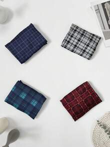 4pcs Men's Plus Size Plaid Print Loose Comfortable Pajama Pants Thin Breathable Elastic Boxer Shorts With Elastic Waistband Multi-Color Set - Multicolor - View 11