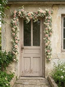 2/4pcs Wedding Arch Floral, Artificial Pink Rose Wedding Flowers, Wedding Welcome Sign Decoration And Arch Flowers, Suitable For Wedding Reception - Pink - View 7