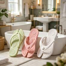 1 par de chanclas de masaje minimalistas y plegables, pantuflas suaves antideslizantes para interiores, sandalias portátiles para viajes y playa - zapatillas - Ver 3