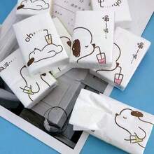 8/16/32/72/144pcs, 8pcs/Pack Cute Cartoon Puppy Print Pocket Tissues, Portable Mini Facial Tissues, Disposable Handkerchiefs, Suitable For Party Gifts And Daily Use - Multicolor - View 3