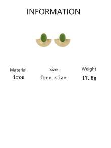 1 Pair Fashionable Retro Elegant Exaggerated Fan-Shaped Oval Stud Earrings, Luxury Vacation Party Banquet Women's - Exaggerated Fan-shaped Oval Stud Earrings - View 9