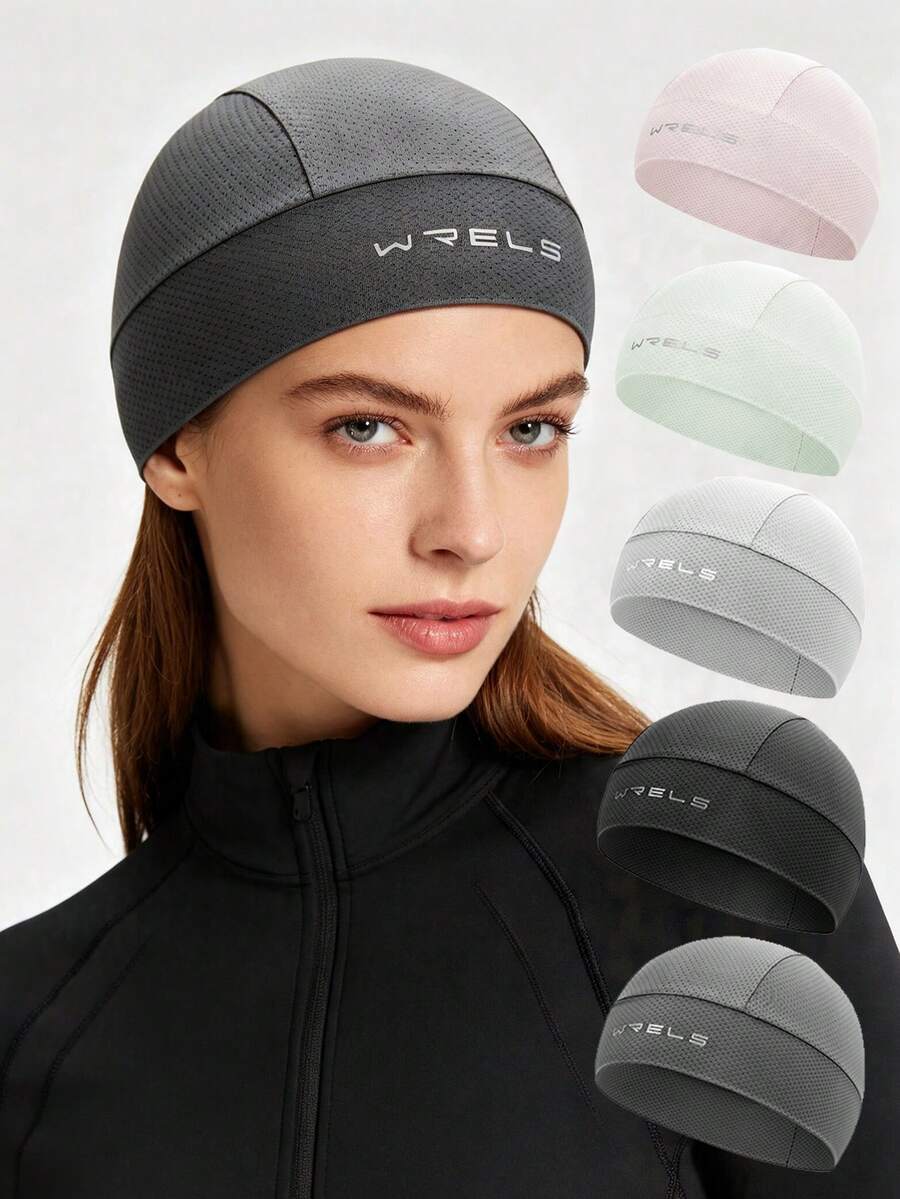 1pc WRELS Sweat-Absorbent Windproof Sports Cap, Breathable Quick-Dry Sports Beanie, Motorcycle Accessory, Women's Sports Hat For Fitness - Multicolor - View 1