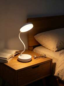 Guanova 1 Stück 3-farbig umschaltbare LED Schreibtischlampe, Schlafzimmerleuchte mit Handyhalter-Funktion, (USB-betrieben/Batterie-betrieben optional), 3-farbiges Licht, einstellbare Helligkeit, Bürobeleuchtung, Tischlampe, Nachttischlampe, Leselampe, dekorative Nachtleuchte, geeignet für Büro, Schlafzimmer, Wohnzimmer, Bürolesen und Lernen, Küche, Schlafzimmerbeleuchtung, Batteriekapazität: 800mAh - Tischleuchte mit rundem Fuß - Übersicht 4