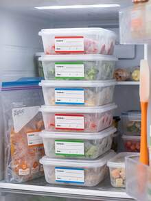40/20/1pc Colorful Removable Freezer Food Storage Labels, Waterproof Food Labels, Kitchen Storage Date & Content Marking, Residue-Free Paper Labels, Suitable For Meals, Containers, Kitchen Essentials, Back To School, School Supplies - Multicolor - View 5