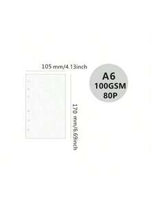 1 Pack 80 Sheets/160 Pages Loose Leaf Paper (Dot Grid/Dotted) Refill Paper, 100g Thick Beige Dotted Paper, - Dot Matrix Inner Page/80 Sheets 160 Pages (100GSM) - View 5