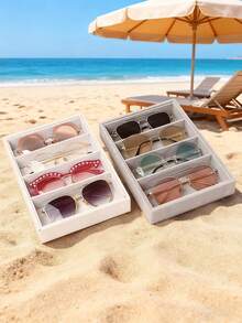 Fashion Glasses Storage Tray, Fashion Glasses Storage Box, Drawer Organizer Box, Stackable Display Box, Anti-Scratch Soft Lining, Suitable For Earrings, Necklaces, Bracelets, Rings, Hair Clips, Headbands, Fits Standard Drawers - Multicolor - View 8