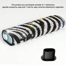 1 SET Funda protectora para cigarrillo electrónico IQOS ILUMA I ONE, nueva, multicolor brillante, con cobertura total 360°, patrón de cebra con strass, carcasa blanda a prueba de golpes, accesorio para caja de cigarrillos + 1 cambiador de carcasa - Multicolor - Ver 12