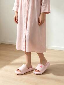 1 Pair Unisex EVA Bathroom Slippers, Summer Indoor Couple Sandals, All-Season Household Shower Slippers, Suitable For All Seasons, Mother's Day Gift, Bathroom Slippers, Minimalist Anti-Slip Design - Pink - View 4
