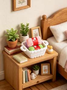 1 Set 3.8cm Dollhouse Miniature Luxury Mini Yarn, Adult Women's Collectible, Suitable For Miniature Handmade Scene Filling, Themed Collection Storage, Desktop Gentle Atmosphere Decoration, Fabric Style Still Life Photography Backdrop, Multi-Functional Mini Sewing Yarn Storage Basket Display Set; Handmade Creative Collection Store Window Art Display, Gentle Style Niche Birthday Gift - Multicolor - View 7