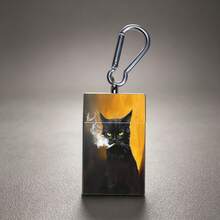 1pc Cat Funny Print Portable Ashtray With Pull-Up Design, Cat Reminder Pattern, Ashtray Gift - One Size Fits All - View 6