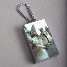 1pc Cat Funny Print Portable Ashtray With Pull-Up Design, Cat Reminder Pattern, Ashtray Gift - One Size Fits All - View 19