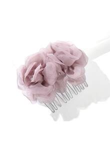 1pc Women's Solid Color Ins Style Mesh Flower Hair Comb Hair Stick Hair Accessory, Versatile For Daily/Date/Commute - Multicolor - View 15