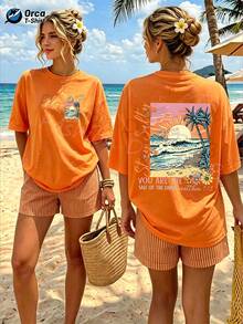 Women T-Shirts - 橘色 - 查看 1