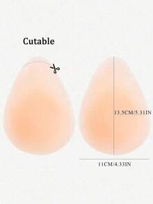 1 Pair Women's Silicone Breast Lift Pads: Ultra-Thin Solid Silicone Lift Pads, Invisible And Seamless, Used For Breast Lift And Sagging Prevention - Apricot - View 5