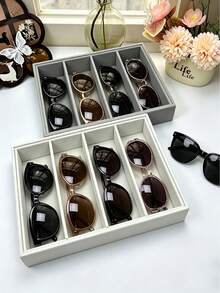 Fashion Glasses Storage Tray, Fashion Glasses Storage Box, Drawer Organizer Box, Stackable Display Box, Anti-Scratch Soft Lining, Suitable For Earrings, Necklaces, Bracelets, Rings, Hair Clips, Headbands, Fits Standard Drawers - Multicolor - View 7
