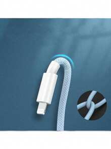 OIITH MFi认证编织数据线，1米/1.5米/2米可选，最大功率27W，USB Type-C转Lightning PD快充，兼容 11/12/13/14 Pro Max/XR/Xs/X/SE/8/7/6 Plus/iPod，MFi认证 - 彩色 - 查看 8
