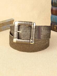 APLCSEY 3pcs Women's Blue Woven Belts, Bohemian Style, Perfect For Shopping, Party Outfits, Fashion, Suitable For Daily Wear - Black Brown Blue - View 2