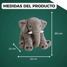 Bluelander Peluche De Elefante Grande Almohada De Elefante 60 Cm Peluche Suave Para Bebé Felpa Premium Relleno De Fibra Siliconada - A - Ver 5