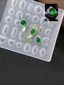 New Versatile Practical Egg-Shaped Gemstone Vintage Nail Art Mold - Clear - View 2