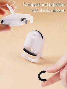 1pc Transparent White Portable Mini Eyelash Curler, Easy To Style Without Damaging Eyelashes, Fits Eye Shape, Wide Angle Without Pinching Eyelashes, Comes With Replaceable Pads For Easy Replacement, Suitable For Beginners, Makeup, Affordable, Room Decor, Vanity, Travel - Multicolor - View 5