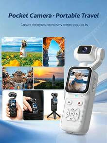 4K Pocket Handheld Camera, 180° Flip Lens, 16x Digital Zoom Portable Digital Camera With Multiple Filters, Suitable For Students Outdoor Vlog Shooting - View 3