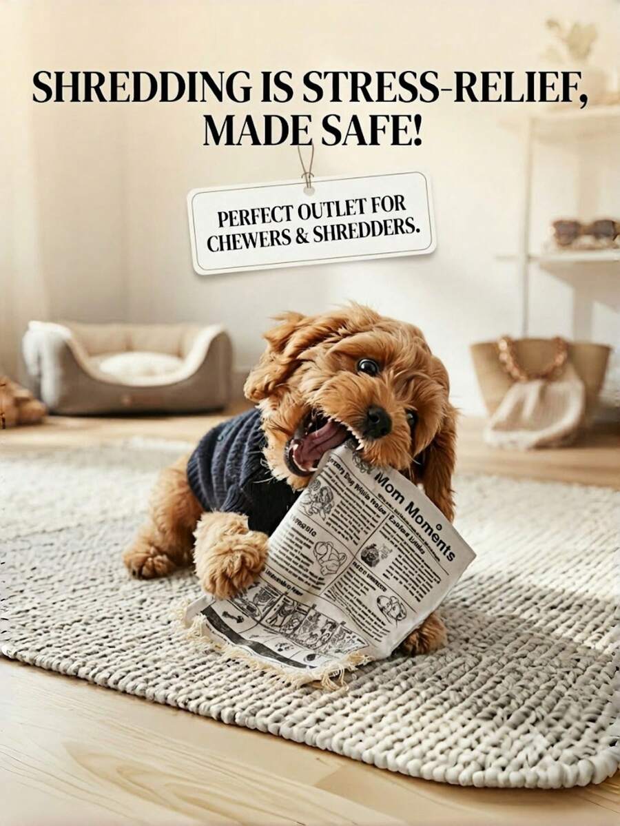 3/2件組耐咬修補貓玩具,適用於所有犬貓,紙製玩具,適合大型、中型與小型犬貓,報紙咀嚼玩具,緩解無聊與焦慮,貓玩具、狗玩具 - 彩色 - 查看 1