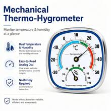 12 Zodiac Signs Office Climate Monitoring Temperature & Humidity Meter, Dual Dial Separate Temperature & Humidity Scales, Long-Lasting Mechanical Movement Maintenance-Free, Small Desktop Humidity Meter For Study And Closet - Mechanical Thermometer and Hygrometer - View 7